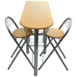 ASUPERMALL Ensemble De Table Et De Chaises De Bar / Cuisine Bois -Table haute et bar Soldes 19766678 4