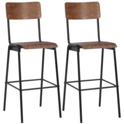 ASUPERMALL Mobilier De Bar 3 Pcs Acier Marron Noir 10 ASUPERMALL Mobilier De Bar 3 Pcs Acier Marron Noir -Table haute et bar Soldes 19768159 4