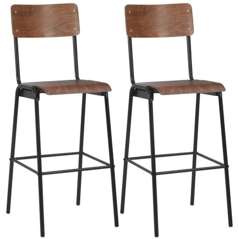 ASUPERMALL Mobilier De Bar 3 Pcs Acier Marron Noir 6 ASUPERMALL Mobilier De Bar 3 Pcs Acier Marron Noir – Image 4