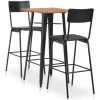 ASUPERMALL Mobilier De Bar 3 Pcs Acier Noir