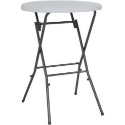 ASUPERMALL Table De Bar Pliante Blanc 80 X 110 Cm PEHD
