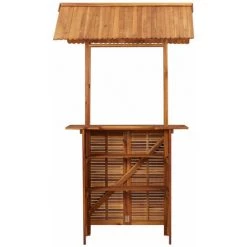 ASUPERMALL Table De Bar D'exterieur Avec Toit 122x106x217 Cm Bois D'acacia -Table haute et bar Soldes 19769127 4