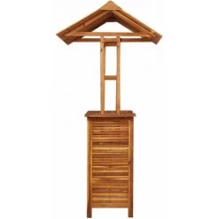 ASUPERMALL Table De Bar D'exterieur Avec Toit 122x106x217 Cm Bois D'acacia -Table haute et bar Soldes 19769127 5