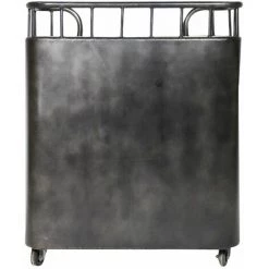 MADE IN MEUBLES Bar à Roulettes En Métal Noir Paco - Noir -Table haute et bar Soldes 19805725 3