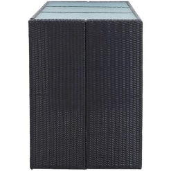 Meuble De Bar De Jardin 7 Pcs Et Coussins Résine Tressée Noir VidaXL -Table haute et bar Soldes 19807932 4