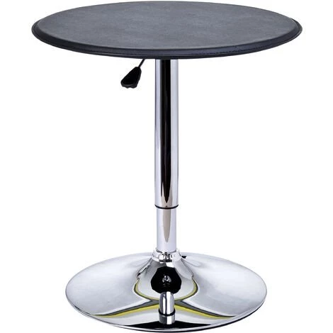 HOMCOM Table De Bar Table Bistro Chic Style Contemporain Table Ronde Hauteur Réglable 67-93 Cm Ø 63 Cm Plateau Pivotant 360° Métal Chromé PVC Noir 3 HOMCOM Table De Bar Table Bistro Chic Style Contemporain Table Ronde Hauteur Réglable 67-93 Cm Ø 63 Cm Plateau Pivotant 360° Métal Chromé PVC Noir