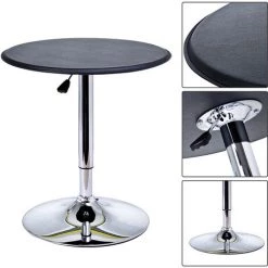 HOMCOM Table De Bar Table Bistro Chic Style Contemporain Table Ronde Hauteur Réglable 67-93 Cm Ø 63 Cm Plateau Pivotant 360° Métal Chromé PVC Noir 10 HOMCOM Table De Bar Table Bistro Chic Style Contemporain Table Ronde Hauteur Réglable 67-93 Cm Ø 63 Cm Plateau Pivotant 360° Métal Chromé PVC Noir -Table haute et bar Soldes 19842650 4
