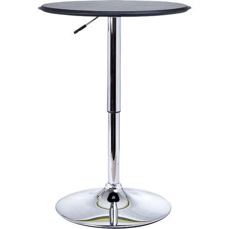 HOMCOM Table De Bar Table Bistro Chic Style Contemporain Table Ronde Hauteur Réglable 67-93 Cm Ø 63 Cm Plateau Pivotant 360° Métal Chromé PVC Noir 7 HOMCOM Table De Bar Table Bistro Chic Style Contemporain Table Ronde Hauteur Réglable 67-93 Cm Ø 63 Cm Plateau Pivotant 360° Métal Chromé PVC Noir – Image 5