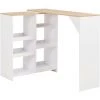 ASUPERMALL Table De Bar Avec Tablette Amovible Blanc 138 X 40 X 120 Cm 1 ASUPERMALL Table De Bar Avec Tablette Amovible Blanc 138 X 40 X 120 Cm -Table haute et bar Soldes 19907434 1