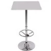 HHG Table De Bar / Table Haute Chicago, Avec Repose-pied, 63x63x110cm, Blanc -Table haute et bar Soldes 20470893 1