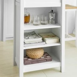 Table Haute De Bar Table De Cuisine Mange-Debout– Blanc Lxlxh 120x55x90cm,SoBuy FWT64-WN -Table haute et bar Soldes 20801398 5