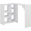 ASUPERMALL Table De Bar Avec Tablette Amovible Blanc 138 X 40 X 120 Cm