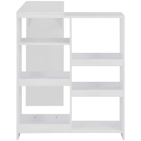 ASUPERMALL Table De Bar Avec Tablette Amovible Blanc 138 X 40 X 120 Cm 4 ASUPERMALL Table De Bar Avec Tablette Amovible Blanc 138 X 40 X 120 Cm – Image 2