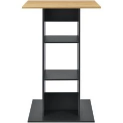 Table De Bar Visby 3 Étagères 70 X 70 X 110 Cm Gris Foncé Effet Bois [en.casa] -Table haute et bar Soldes 20890108 4
