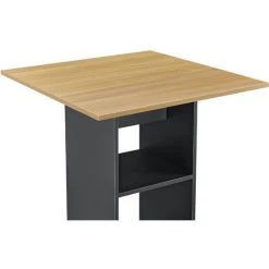 Table De Bar Visby 3 Étagères 70 X 70 X 110 Cm Gris Foncé Effet Bois [en.casa] -Table haute et bar Soldes 20890108 5