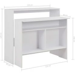 ASUPERMALL Table De Bar Avec 2 Dessus De Table Blanc 130 X 40 X 120 Cm 9 ASUPERMALL Table De Bar Avec 2 Dessus De Table Blanc 130 X 40 X 120 Cm -Table haute et bar Soldes 21371439 3