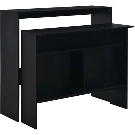 ASUPERMALL Table De Bar Avec 2 Dessus De Table Noir 130 X 40 X 120 Cm 3 ASUPERMALL Table De Bar Avec 2 Dessus De Table Noir 130 X 40 X 120 Cm