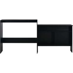 ASUPERMALL Table De Bar Avec 2 Dessus De Table Noir 130 X 40 X 120 Cm 8 ASUPERMALL Table De Bar Avec 2 Dessus De Table Noir 130 X 40 X 120 Cm -Table haute et bar Soldes 21371441 2
