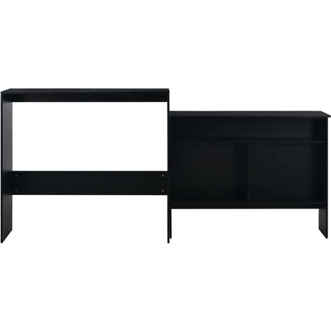 ASUPERMALL Table De Bar Avec 2 Dessus De Table Noir 130 X 40 X 120 Cm 4 ASUPERMALL Table De Bar Avec 2 Dessus De Table Noir 130 X 40 X 120 Cm – Image 2