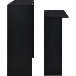 ASUPERMALL Table De Bar Avec 2 Dessus De Table Noir 130 X 40 X 120 Cm 9 ASUPERMALL Table De Bar Avec 2 Dessus De Table Noir 130 X 40 X 120 Cm -Table haute et bar Soldes 21371441 3