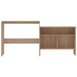 ASUPERMALL Table De Bar Avec 2 Dessus De Table Chene 130 X 40 X 120 Cm -Table haute et bar Soldes 21371442 3
