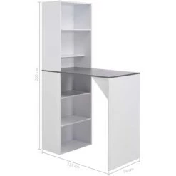 ASUPERMALL Table De Bar Avec Armoire Blanc 115 X 59 X 200 Cm 8 ASUPERMALL Table De Bar Avec Armoire Blanc 115 X 59 X 200 Cm -Table haute et bar Soldes 21371482 2