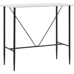 ASUPERMALL Table De Bar Blanc 120 X 60 X 110 Cm MDF