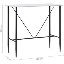 ASUPERMALL Table De Bar Blanc 120 X 60 X 110 Cm MDF 9 ASUPERMALL Table De Bar Blanc 120 X 60 X 110 Cm MDF -Table haute et bar Soldes 21371705 3