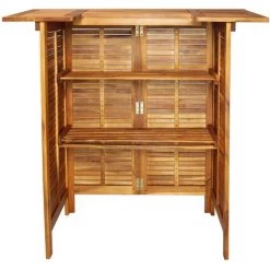 ASUPERMALL Table De Bar 110 X 50 X 105 Cm Bois D'acacia Massif -Table haute et bar Soldes 21372805 3