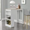 Table De Bar Kouvola 110 X 50 X 103 Cm Blanc Effet Chêne [en.casa] -Table haute et bar Soldes 21612989 1