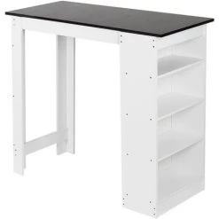 DAZHOM Table Bar De 2 �� 4 Personnes Style Contemporain - Blanc + Noir - 115*50*103CM 9 DAZHOM Table Bar De 2 �� 4 Personnes Style Contemporain - Blanc + Noir - 115*50*103CM -Table haute et bar Soldes 22089741 3