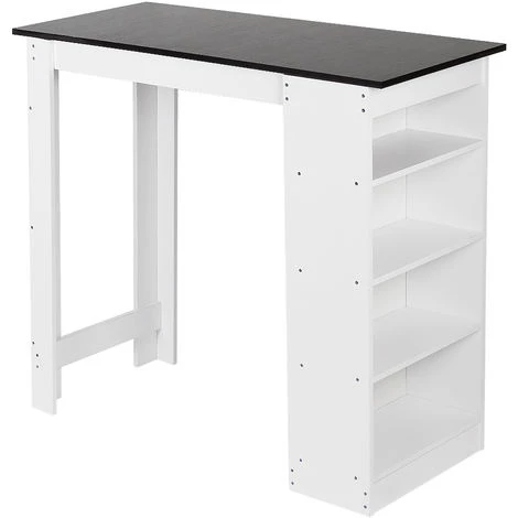 DAZHOM Table Bar De 2 �� 4 Personnes Style Contemporain - Blanc + Noir - 115*50*103CM 5 DAZHOM Table Bar De 2 �� 4 Personnes Style Contemporain - Blanc + Noir - 115*50*103CM – Image 3
