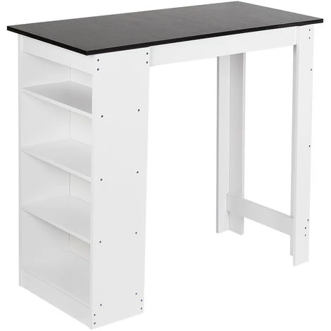 DAZHOM Table Bar De 2 �� 4 Personnes Style Contemporain - Blanc + Noir - 115*50*103CM 6 DAZHOM Table Bar De 2 �� 4 Personnes Style Contemporain - Blanc + Noir - 115*50*103CM – Image 4
