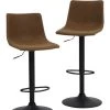 MADE IN MEUBLES Chaise De Bar Réglable Avec Pied Central (lot De 2) - Marron -Table haute et bar Soldes 22777667 1