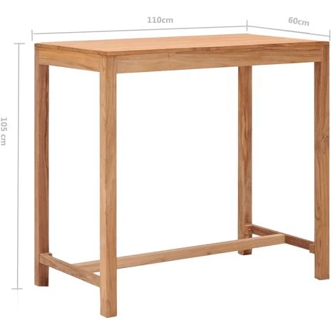 ASUPERMALL Table De Bar De Jardin 110x60x105 Cm Bois De Teck Solide 4 ASUPERMALL Table De Bar De Jardin 110x60x105 Cm Bois De Teck Solide – Image 2