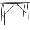 ASUPERMALL Table De Bar De Jardin Noir 180x60x110 Cm Verre Trempe -Table haute et bar Soldes 22849306 1
