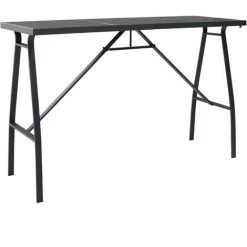 ASUPERMALL Table De Bar De Jardin Noir 180x60x110 Cm Verre Trempe