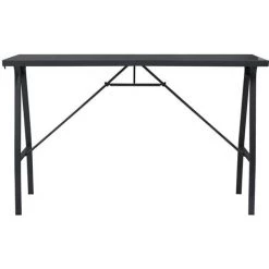 ASUPERMALL Table De Bar De Jardin Noir 180x60x110 Cm Verre Trempe -Table haute et bar Soldes 22849306 5