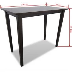 Topdeal Table De Bar En Bois Marron -Table haute et bar Soldes 23021148 4