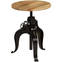 Topdeal Table De Bar Bois De Manguier Massif 60 X (76-110) Cm