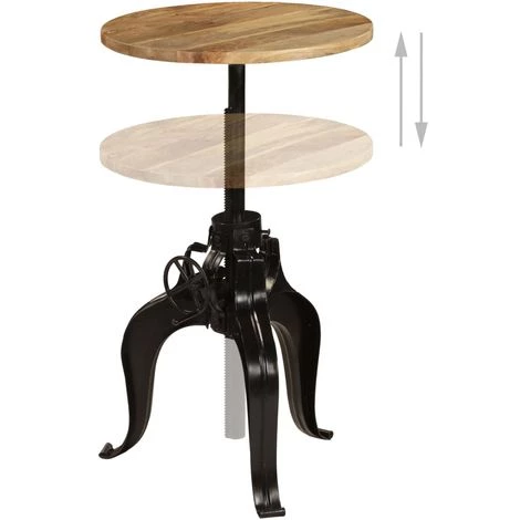Topdeal Table De Bar Bois De Manguier Massif 60 X (76-110) Cm 5 Topdeal Table De Bar Bois De Manguier Massif 60 X (76-110) Cm – Image 3