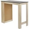 BATHRINS Table Haute Table De Bar Mange-debout Avec 4 étagères De Rangements – Décor Chêne Et Noir -Table haute et bar Soldes 23063621 1