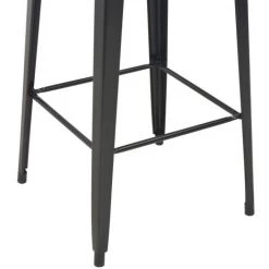 Topdeal Mobilier De Bar 3 Pcs Acier Noir Et Marron -Table haute et bar Soldes 23124094 5