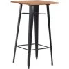 Topdeal Table De Bar Noir 60x60x108 Cm Pinède Et Acier -Table haute et bar Soldes 23184488 1