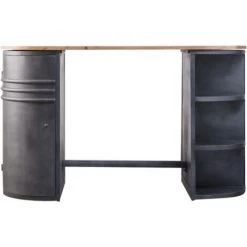 MADE IN MEUBLES Table Haute En Métal Locker - Gris