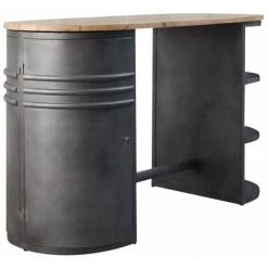 MADE IN MEUBLES Table Haute En Métal Locker - Gris -Table haute et bar Soldes 23185129 3