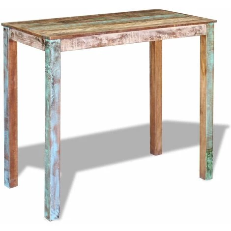ASUPERMALL Table De Bar Bois Massif De Recuperation 115x60x107 Cm 3 ASUPERMALL Table De Bar Bois Massif De Recuperation 115x60x107 Cm