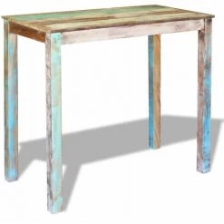 ASUPERMALL Table De Bar Bois Massif De Recuperation 115x60x107 Cm 9 ASUPERMALL Table De Bar Bois Massif De Recuperation 115x60x107 Cm -Table haute et bar Soldes 23185881 3