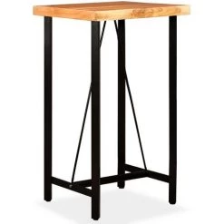 ASUPERMALL Table De Bar Bois Massif D'acacia 60x60x107 Cm -Table haute et bar Soldes 23185924 4