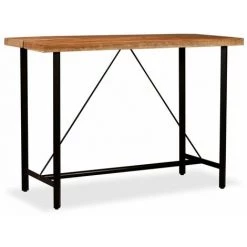 ASUPERMALL Table De Bar Bois Massif D'Acacia 150x70x107 Cm